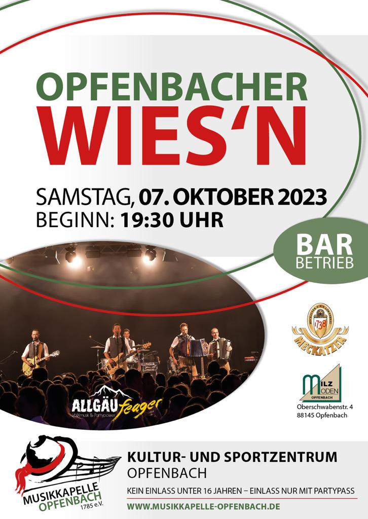 Opfenbacher Wiesn Flyer 2023